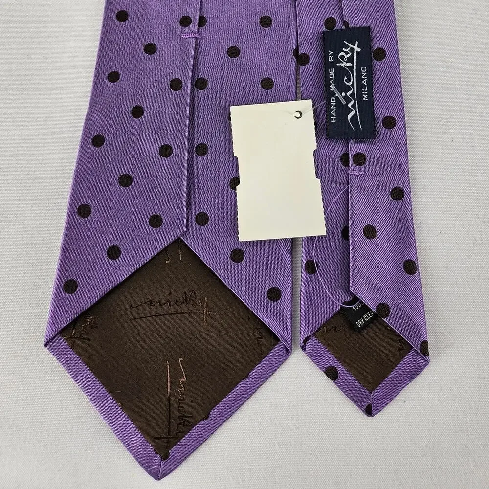 VINTAGE MICKY MILANO HAND MADE 100% SILK TIE 4